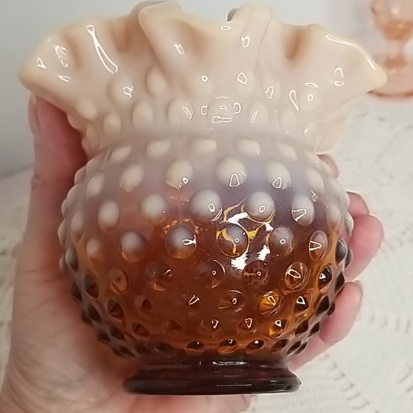 Fenton Other - Vintage Fenton Marked Opalescent Hobnail Vase